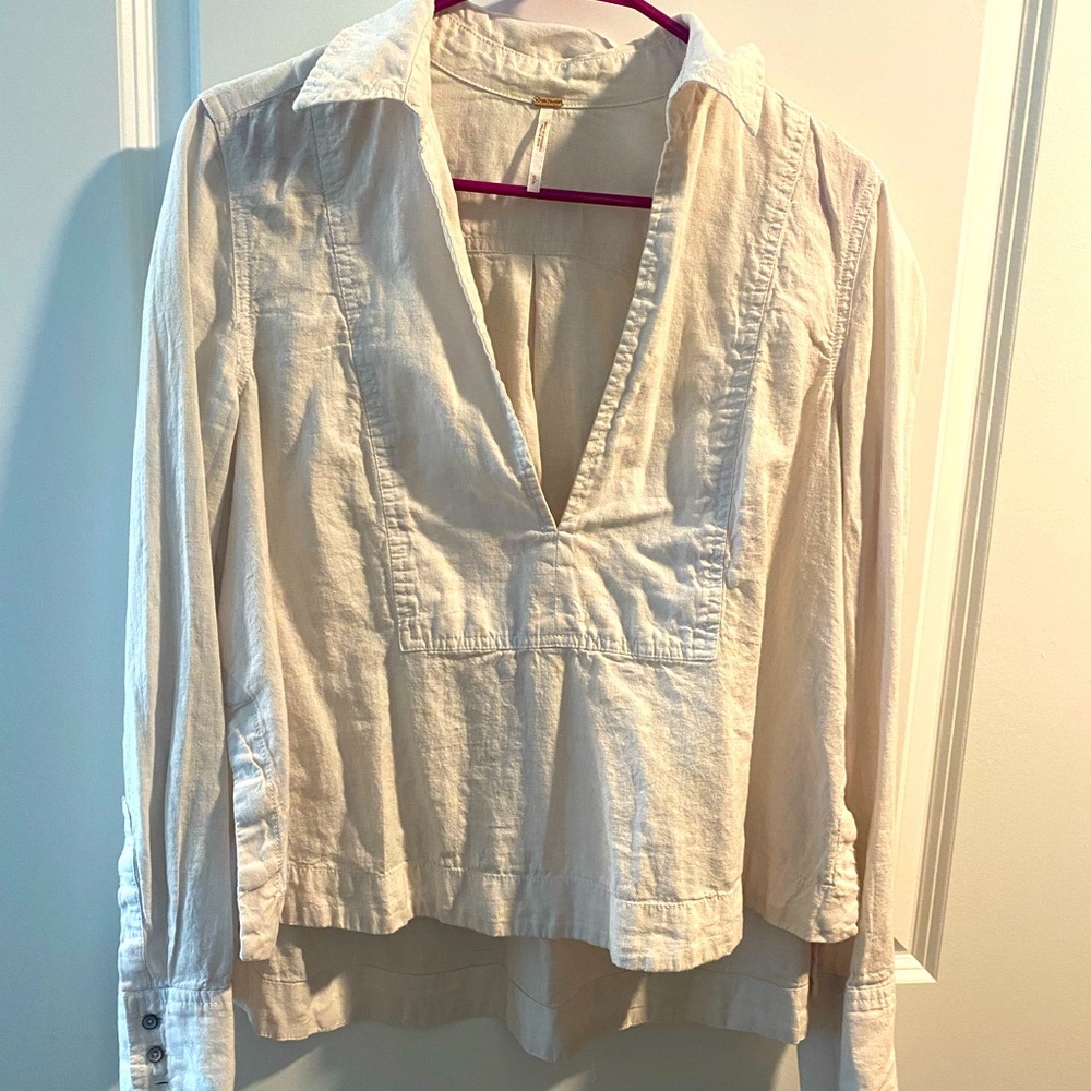 Free People Linen Blouse